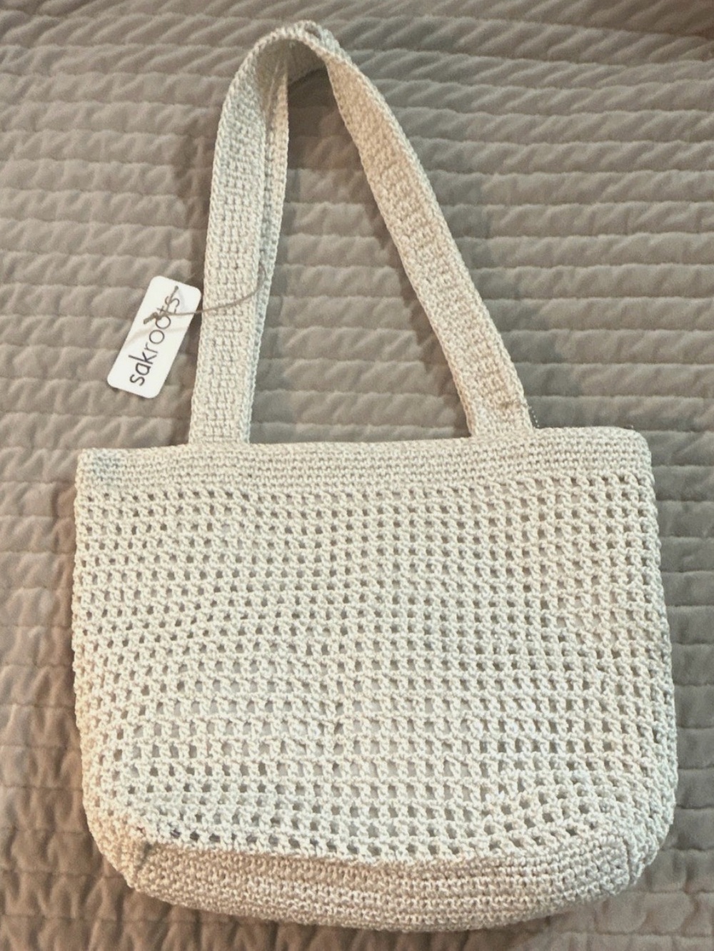 Sakroots Cream Crochet Shoulder Tote